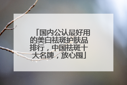 国内公认最好用的美白祛斑护肤品排行，中国祛斑十大名牌，放心囤