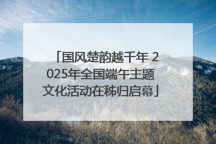国风楚韵越千年 2025年全国端午主题文化活动在秭归启幕