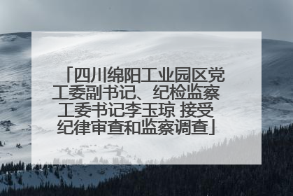 四川绵阳工业园区党工委副书记、纪检监察工委书记李玉琼 接受纪律审查和监察调查