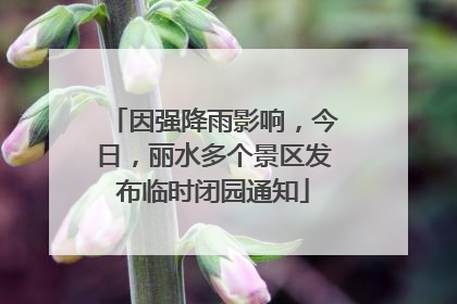 因强降雨影响，今日，丽水多个景区发布临时闭园通知