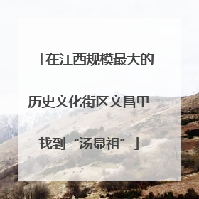在江西规模最大的历史文化街区文昌里找到“汤显祖”