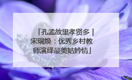 孔孟故里孝贤多｜宋瑞焕：优秀乡村教师演绎最美姑妗情