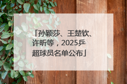 孙颖莎、王楚钦、许昕等，2025乒超球员名单公布