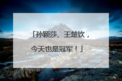 孙颖莎、王楚钦，今天也是冠军！