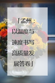 孟州：以温度与速度书写高质量发展答卷