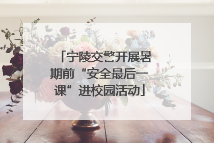 宁陵交警开展暑期前“安全最后一课”进校园活动