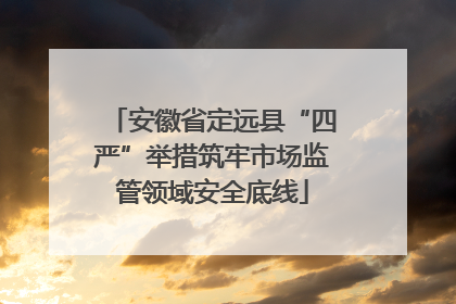 安徽省定远县“四严”举措筑牢市场监管领域安全底线