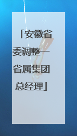 安徽省委调整一省属集团总经理