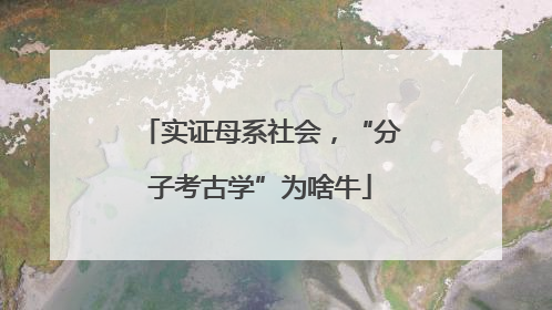 实证母系社会，“分子考古学”为啥牛