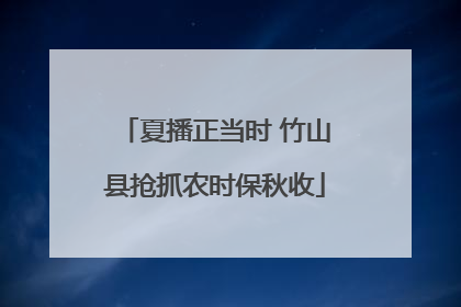 夏播正当时 竹山县抢抓农时保秋收
