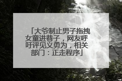 大爷制止男子拖拽女童进巷子，网友呼吁评见义勇为，相关部门：正走程序