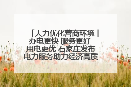 大力优化营商环境丨办电更快 服务更好 用电更优 石家庄发布电力服务助力经济高质量发展八项措施