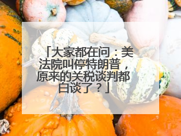 大家都在问：美法院叫停特朗普，原来的关税谈判都白谈了？