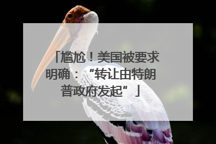 尴尬！美国被要求明确：“转让由特朗普政府发起”