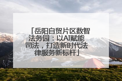 岳阳自贸片区数智法务园：以AI赋能司法，打造新时代法律服务新标杆