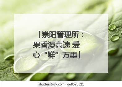 崇阳管理所：果香漫高速 爱心“鲜”万里