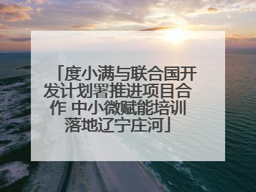 度小满与联合国开发计划署推进项目合作 中小微赋能培训落地辽宁庄河