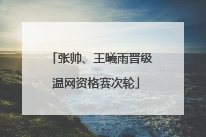 张帅、王曦雨晋级温网资格赛次轮