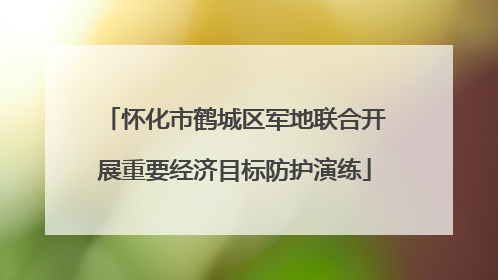 怀化市鹤城区军地联合开展重要经济目标防护演练