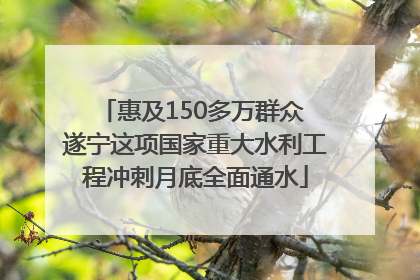 惠及150多万群众 遂宁这项国家重大水利工程冲刺月底全面通水