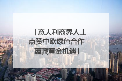 意大利商界人士点赞中欧绿色合作蕴藏黄金机遇