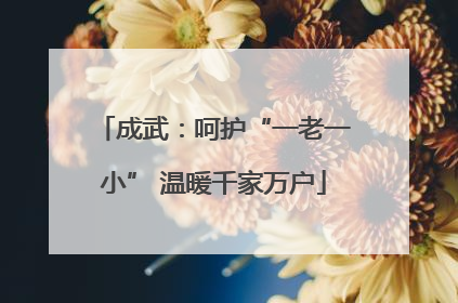 成武：呵护“一老一小” 温暖千家万户
