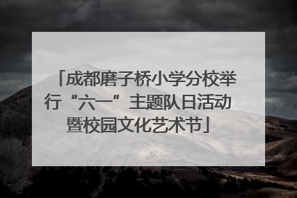 成都磨子桥小学分校举行“六一”主题队日活动暨校园文化艺术节
