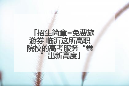 招生简章=免费旅游券 临沂这所高职院校的高考服务“卷”出新高度