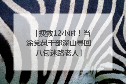 搜救12小时！当涂党员干部深山寻回八旬迷路老人