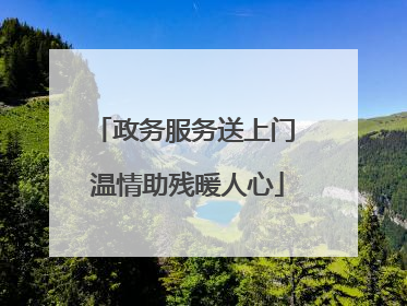 政务服务送上门 温情助残暖人心