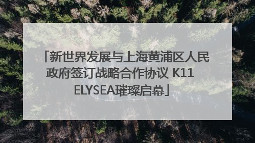 新世界发展与上海黄浦区人民政府签订战略合作协议 K11 ELYSEA璀璨启幕