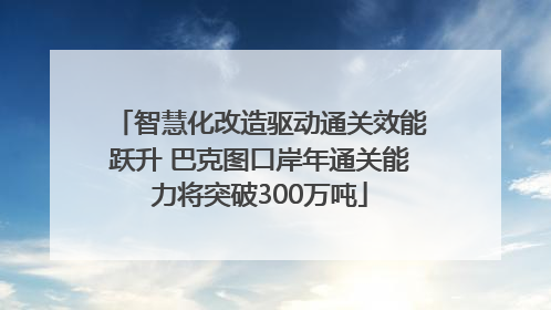 智慧化改造驱动通关效能跃升 巴克图口岸年通关能力将突破300万吨