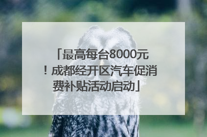 最高每台8000元！成都经开区汽车促消费补贴活动启动