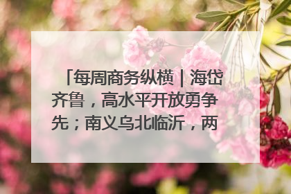 每周商务纵横｜海岱齐鲁，高水平开放勇争先；南义乌北临沂，两扇窗里观外贸