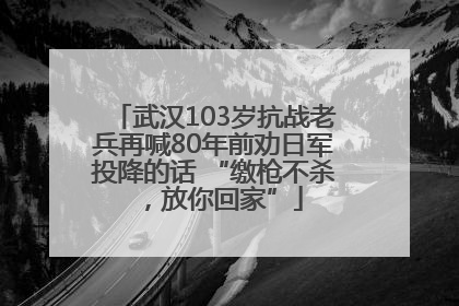 武汉103岁抗战老兵再喊80年前劝日军投降的话 “缴枪不杀，放你回家”