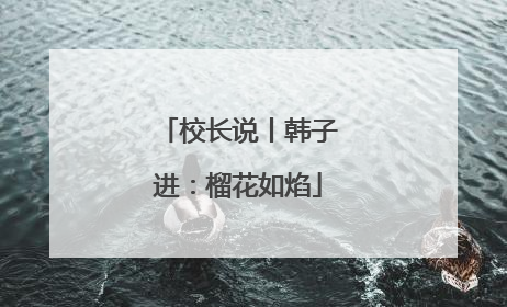 校长说丨韩子进：榴花如焰