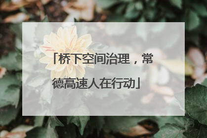 桥下空间治理，常德高速人在行动