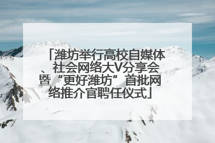 潍坊举行高校自媒体、社会网络大V分享会暨“更好潍坊”首批网络推介官聘任仪式