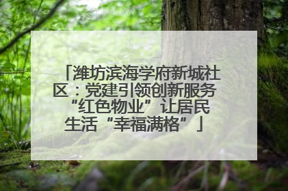潍坊滨海学府新城社区：党建引领创新服务 “红色物业”让居民生活“幸福满格”