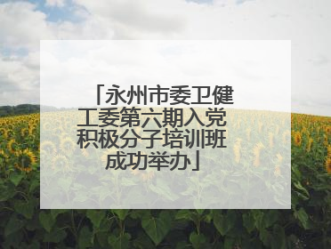 永州市委卫健工委第六期入党积极分子培训班成功举办