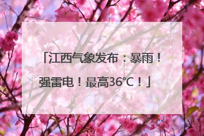 江西气象发布：暴雨！强雷电！最高36℃！