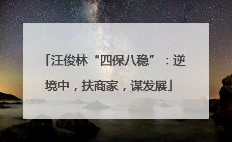 汪俊林“四保八稳”：逆境中，扶商家，谋发展
