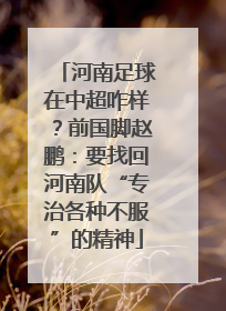 河南足球在中超咋样？前国脚赵鹏：要找回河南队“专治各种不服”的精神