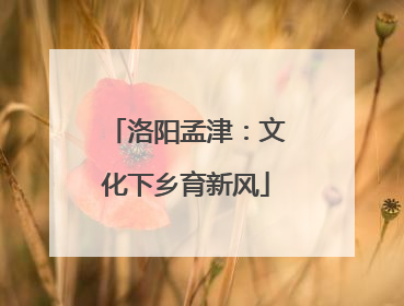洛阳孟津：文化下乡育新风