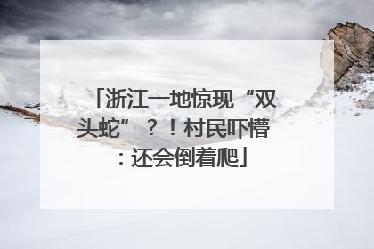 浙江一地惊现“双头蛇”？！村民吓懵：还会倒着爬