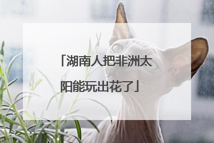 湖南人把非洲太阳能玩出花了