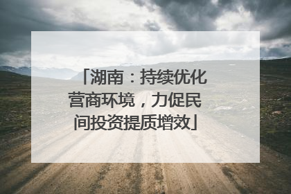 湖南：持续优化营商环境，力促民间投资提质增效
