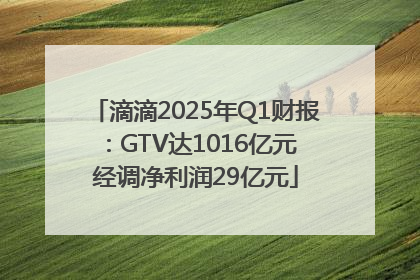 滴滴2025年Q1财报：GTV达1016亿元 经调净利润29亿元