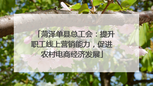 菏泽单县总工会：提升职工线上营销能力，促进农村电商经济发展