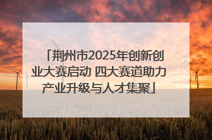 荆州市2025年创新创业大赛启动 四大赛道助力产业升级与人才集聚